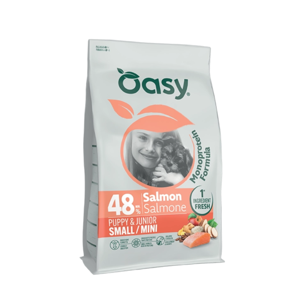 Oasy Monoprotein храна со лосос и ориз за кутриња (мала и мини раса)