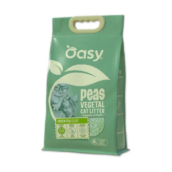 Oasy Vegetal Растителен песок пелети за мачки 6л со зелен чај