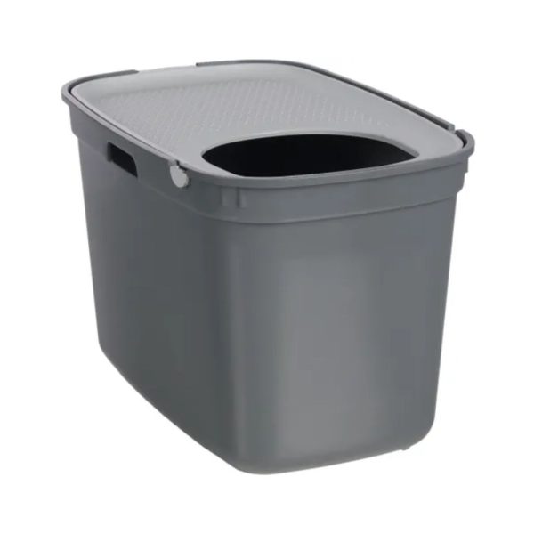 Flamingo Kato затворен тоалет за мачки сив