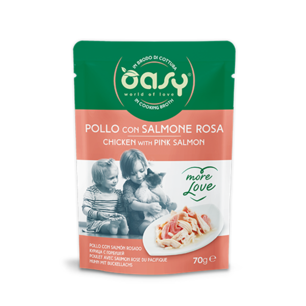 Oasy More Love пауч со пилешко и розев лосос