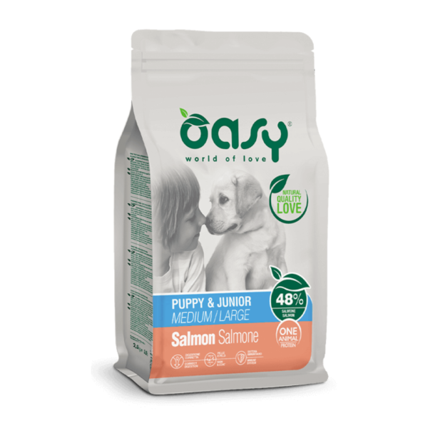 Oasy Монопотеинска храна со лосос за мали кутриња за средна и голема раса