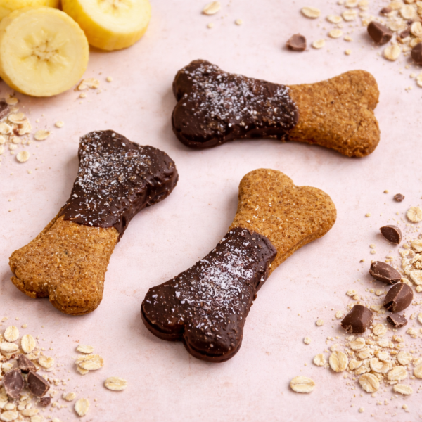 Рачно изработени колачиња со банана и чоколада за кучиња