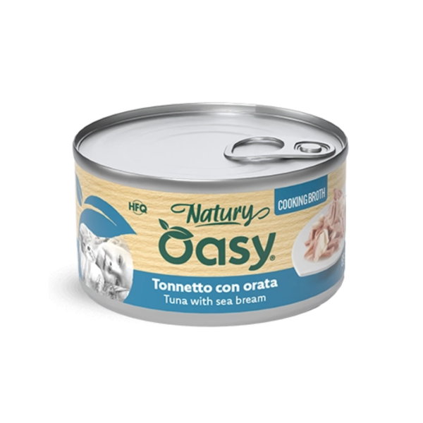 Oasy Natury HFQ Cooking Broth влажна храна со туна и орада за мачки