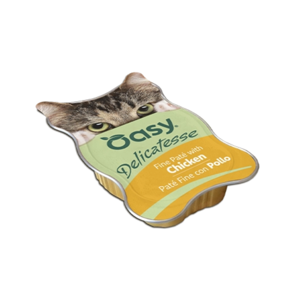 Oasy Delicatesse пате влажна храна со пилешко за мачки