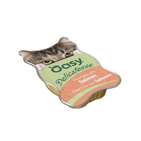 Oasy Delicatesse пате влажна храна со лосос за мачки