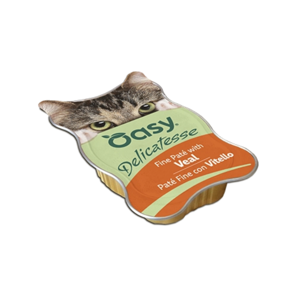 Oasy Delicatesse пате влажна храна со телешко за мачки