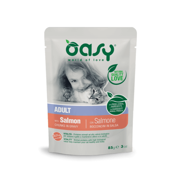 Oasy пауч влажна храна со лосос за мачки